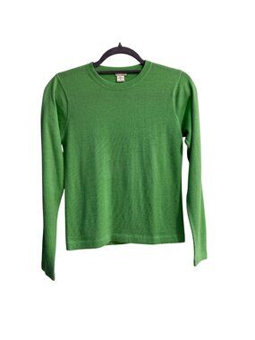 Mai Green 100% Cashmere Long Sleeve Crew Neck Sweater Size M Thin Knit